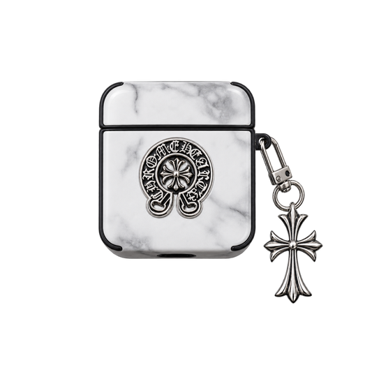 CR Heart Marble Charm AirPods case