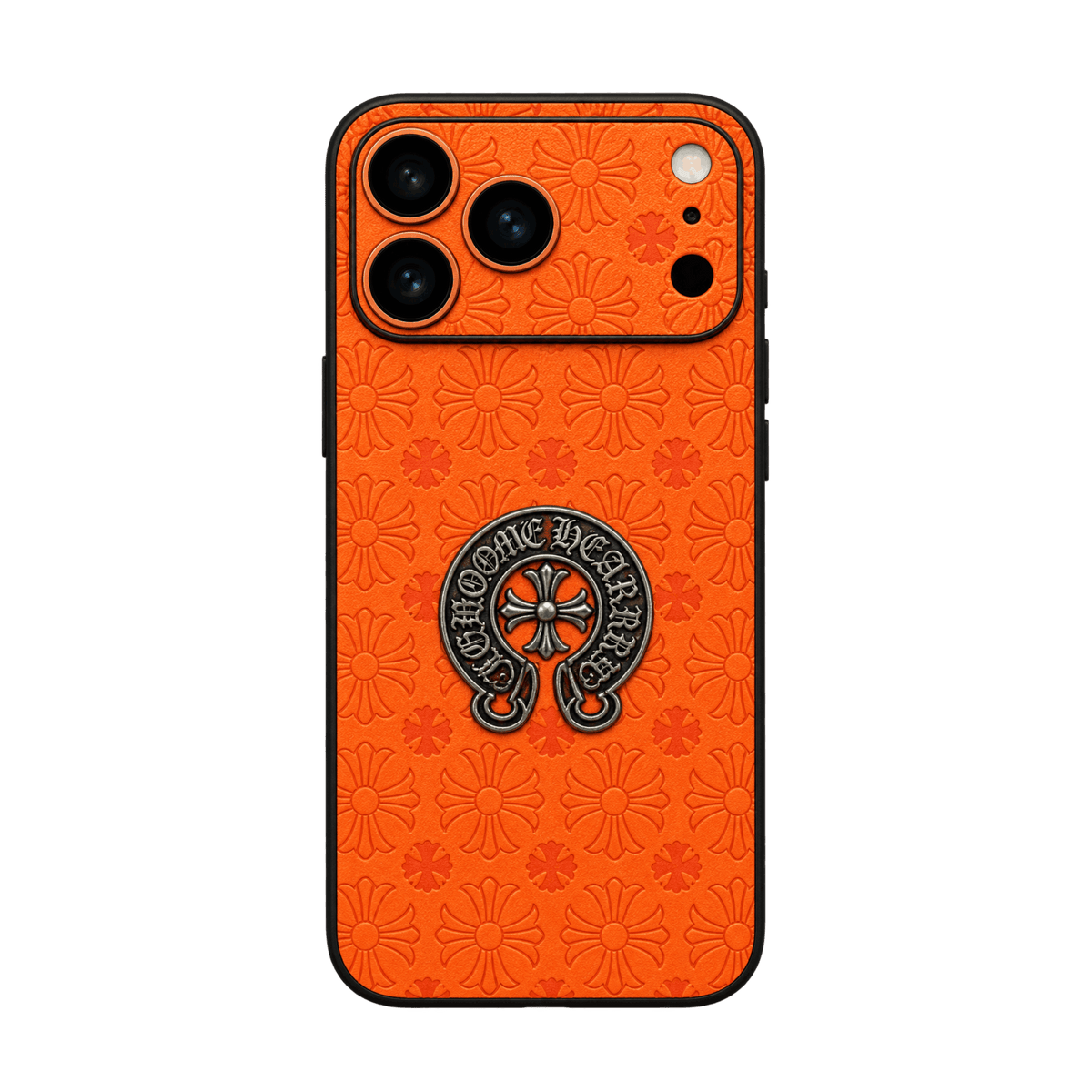 CR Heart Embossed Orange iPhone case